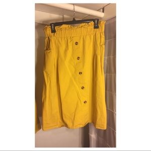 Yellow Sunshine Faux-Button-Down Skirt